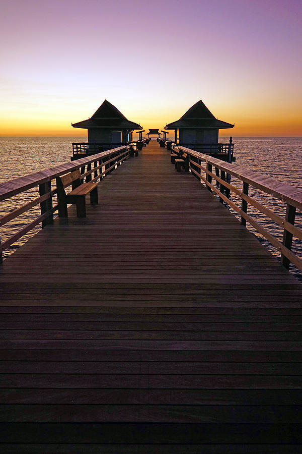 Naples Photograph - The Naples Pier at Twilight by Robb Stan