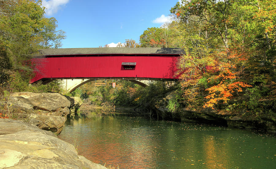 The Narrows Covered Bridge - Sideview Photograph by Harold Rau