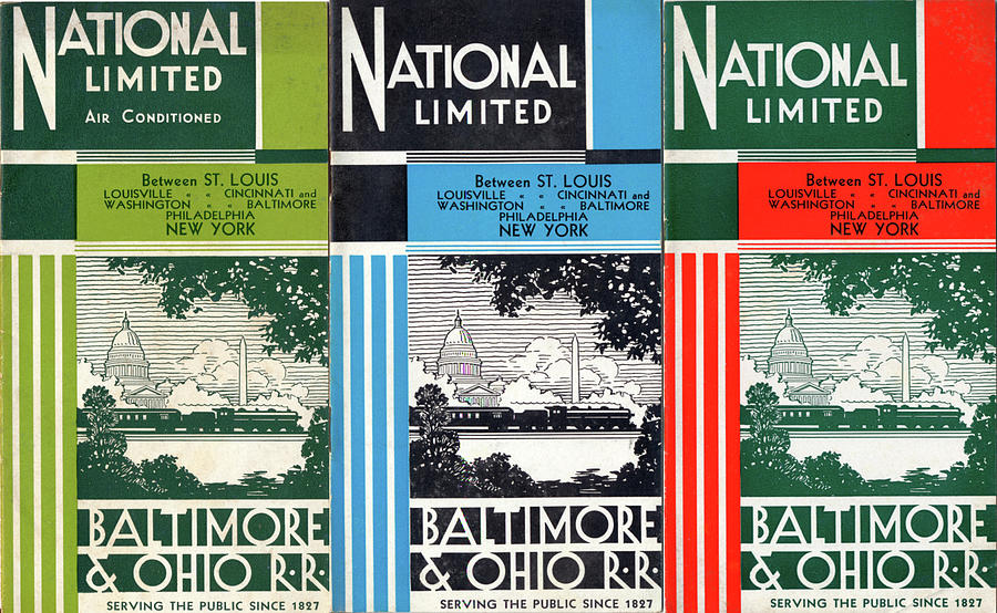 National Drawing - The National Limited Collage by Baltimore and Ohio Railroad National Drawing - The National Limited Collage by Baltimore and Ohio Railroad