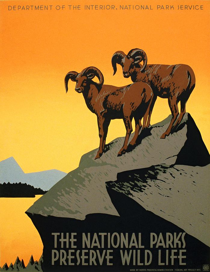 The national parks poster Painting by Vincent Monozlay