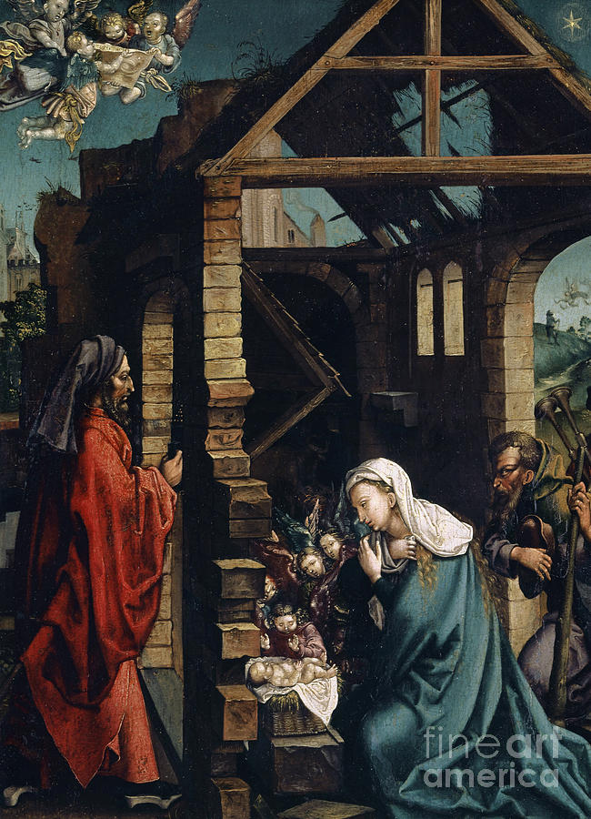 Albrecht Durer Painting - The Nativity of Christ by Durer by Albrecht Durer