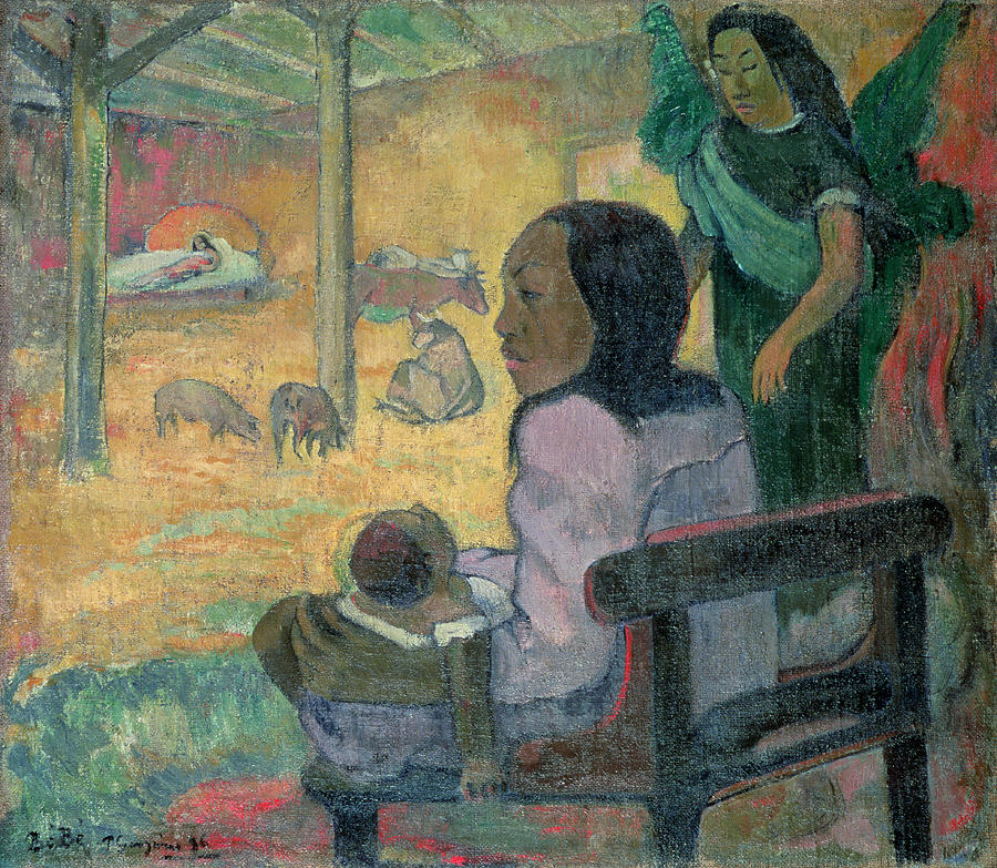 Pig Painting - The Nativity by Paul Gauguin