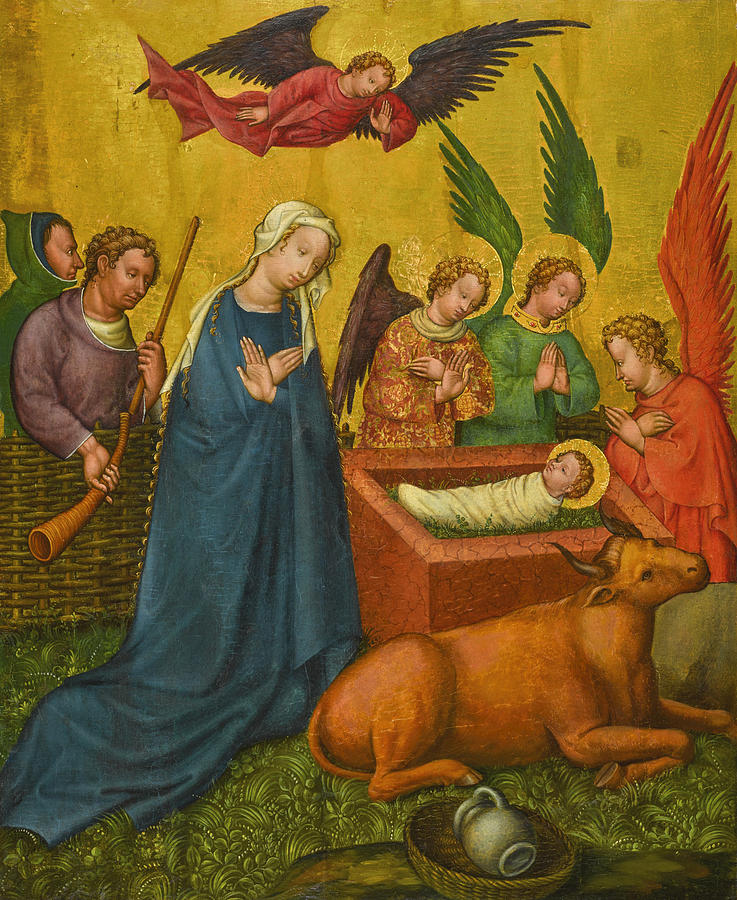 Madonna Painting - The Nativity by The Master of the Saint Lambrecht Votive Altarpiece