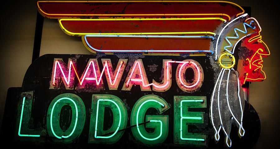 The Navajo Lodge Sign in Prescott Arizona Photograph by David Patterson