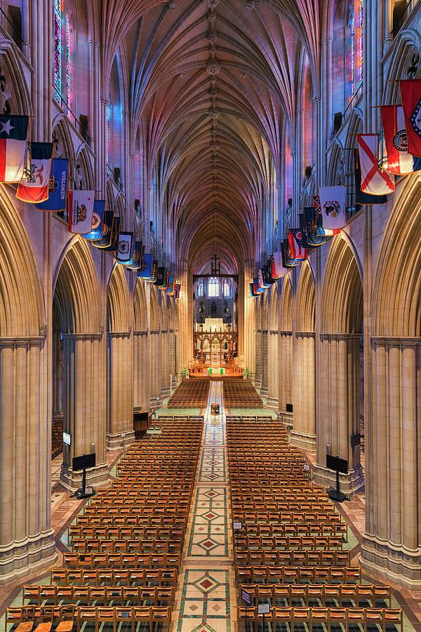 The Nave at National Cathedral Photograph by Dennis Kowalewski