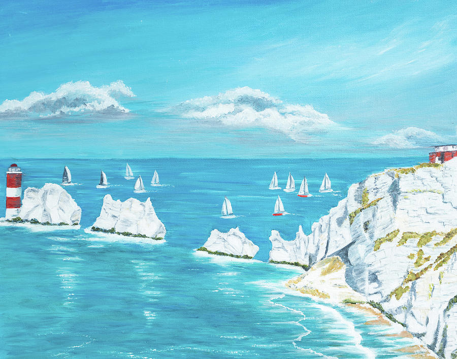The Needles Isle of Wight Painting by Laura Richards