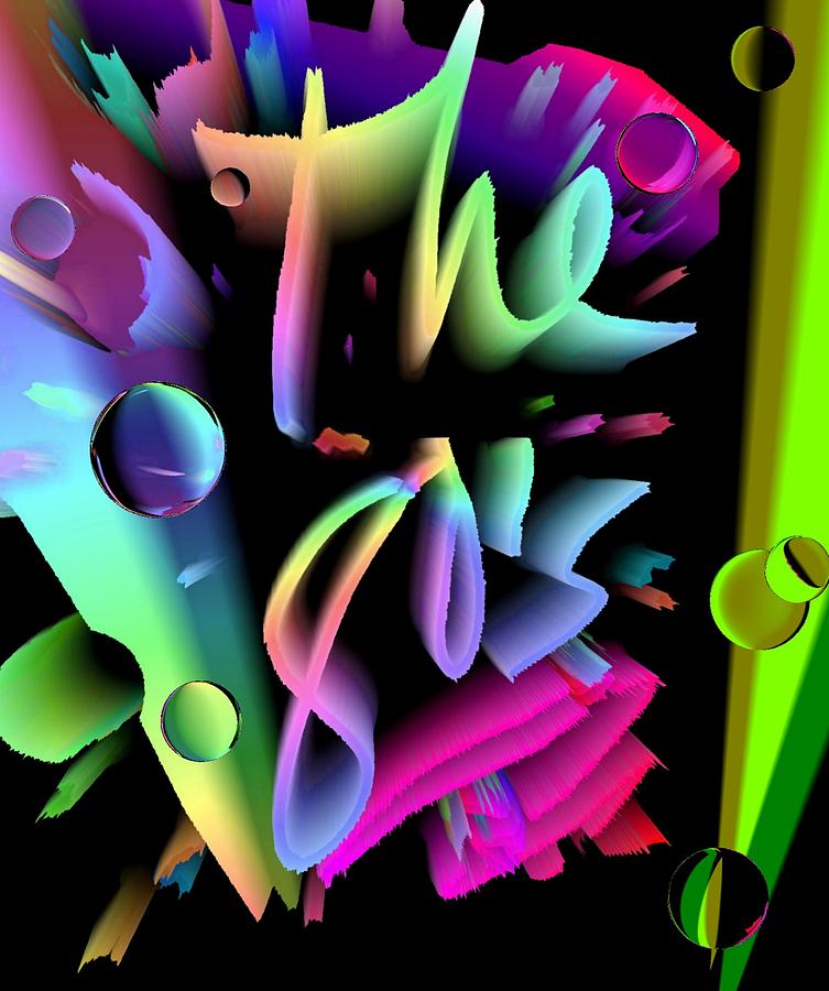 Abstract Digital Art - The Neon 80s by Geometric Electric