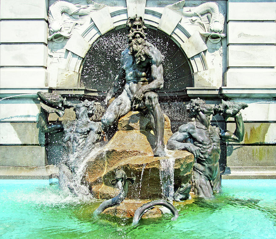 The Neptune Fountain At The Library Of Congress - King Of The Sea Photograph by Cora Wandel