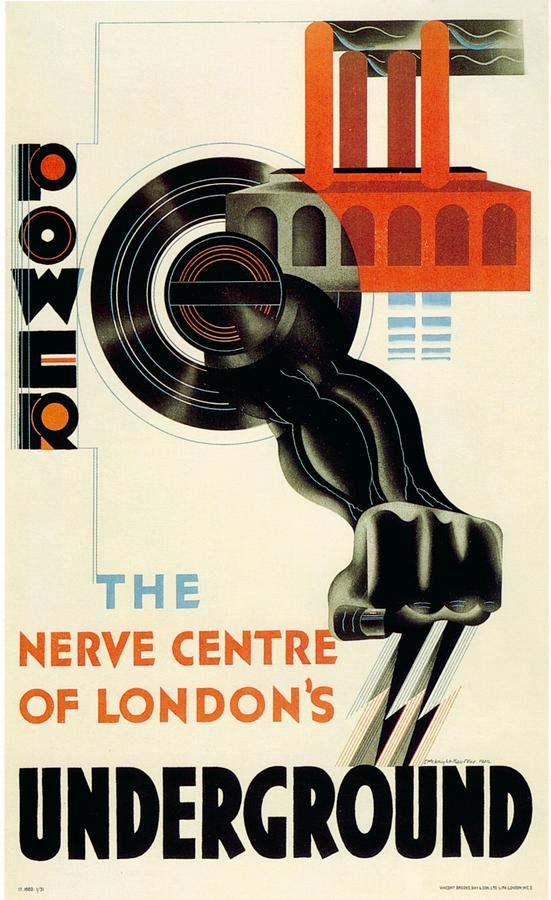 The Nerve Centre Of Londons Underground - Retro Travel Poster - Vintage Poster Mixed Media