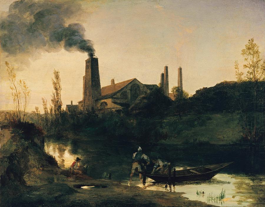 The Neustadt-Eberswalde Rolling Mill by Carl Blechen, circa 1830 Painting by Celestial Images