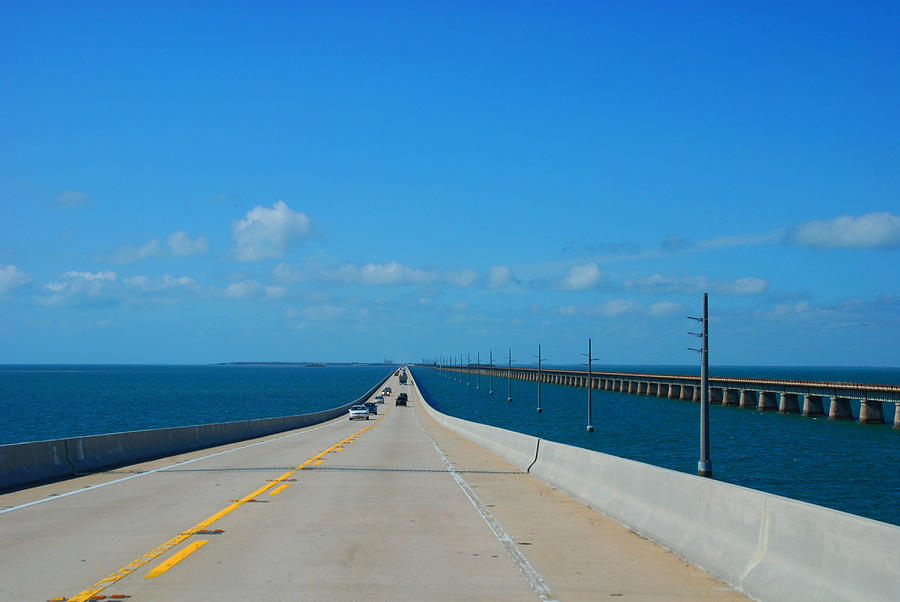 Landscape Photograph - The new and the old Seven Miles Bridge in the Florida Keys by Susanne Van Hulst