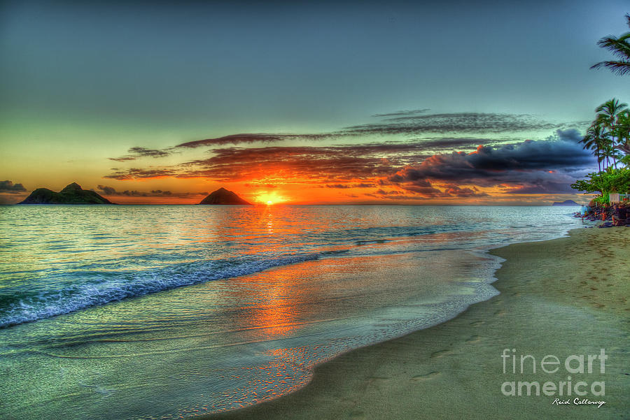 The New Day Lanikai Beach Sunrise Hawaii Collection Art Photograph by Reid Callaway