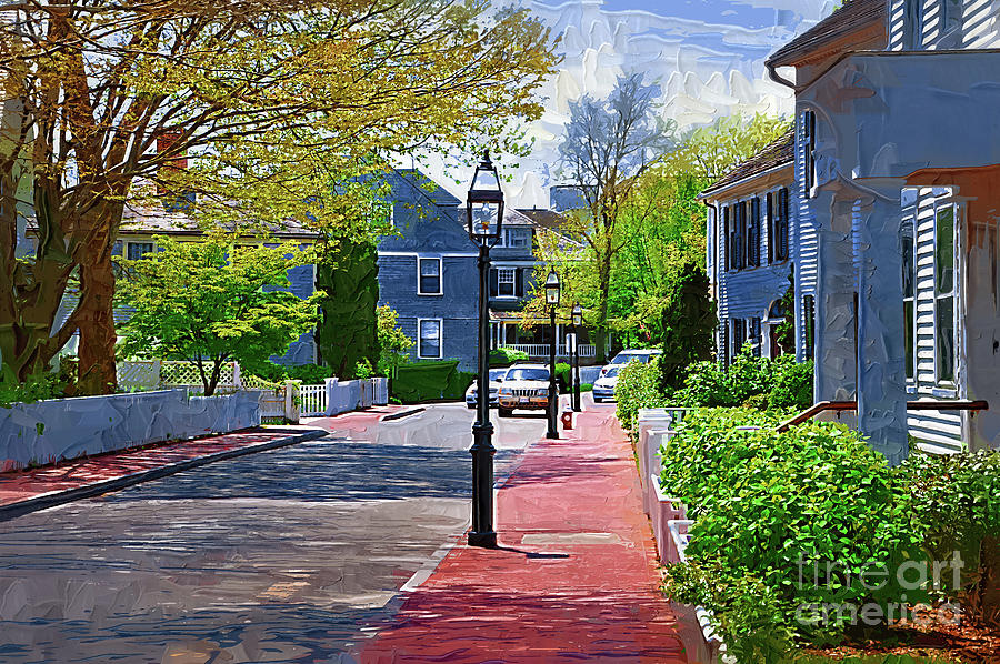 The New England Sidewalk Digital Art by Kirt Tisdale