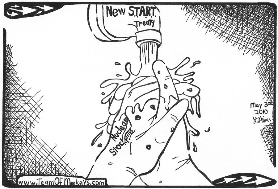 Nuclear Drawing - The New START Treaty by Yonatan Frimer by Yonatan Frimer Maze Artist Nuclear Drawing - The New START Treaty by Yonatan Frimer by Yonatan Frimer Maze Artist