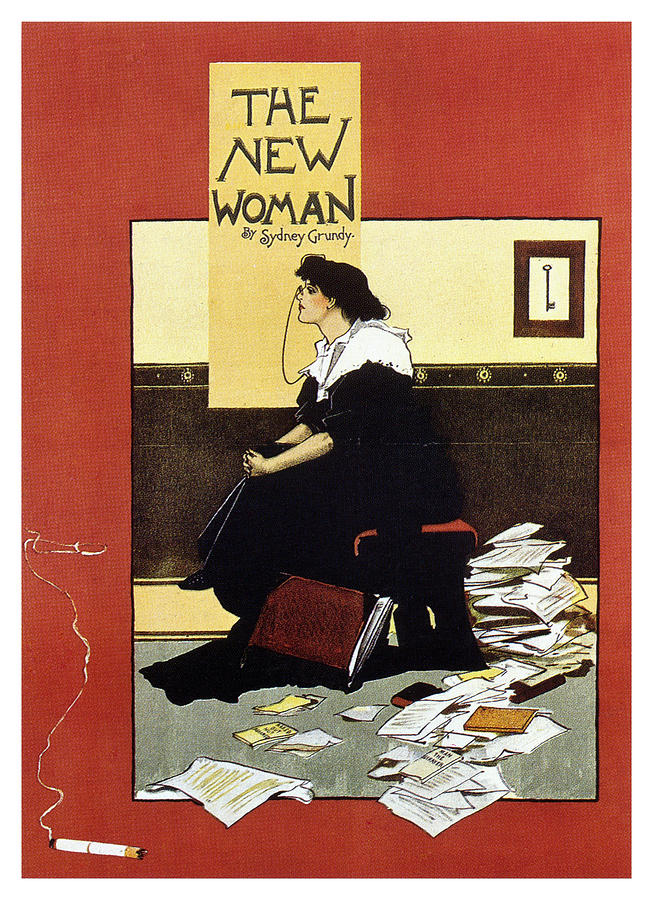 The New Woman - Sydney Grundy - Magazine Cover - Vintage Art Nouveau Poster Mixed Media