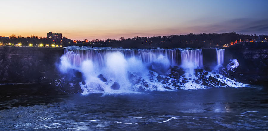 The Niagara American Falls Just Before Dawn Photograph by Bill Cannon