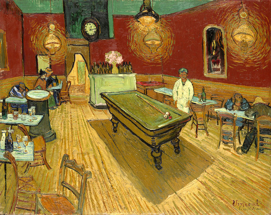 The Night Cafe Auto Contrasted Painting by Vincent Van Gogh