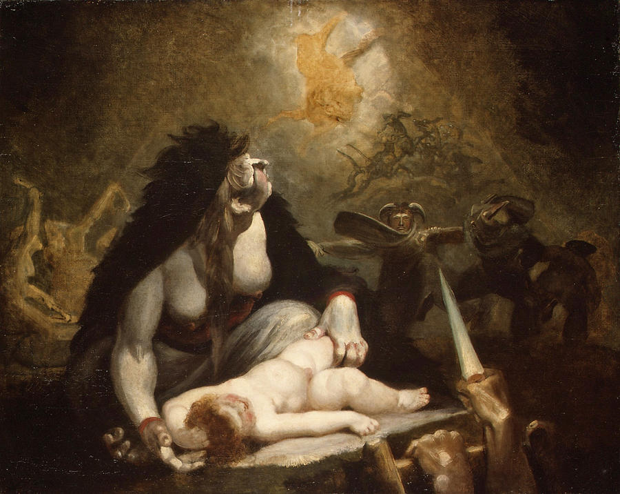 The Night-Hag Visiting Lapland Witches Painting by Henry Fuseli