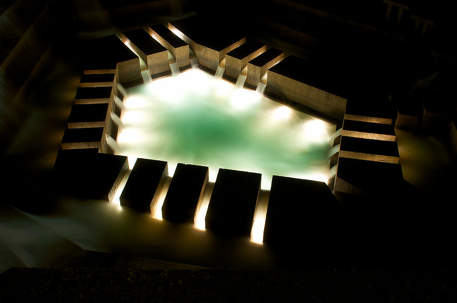 The Night Pool Fort Worth Water Garden Photograph By Brian Orlovich