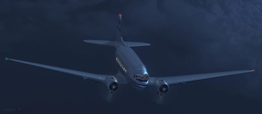 The Night Watch DC-3 Only Digital Art by Hangar B Productions