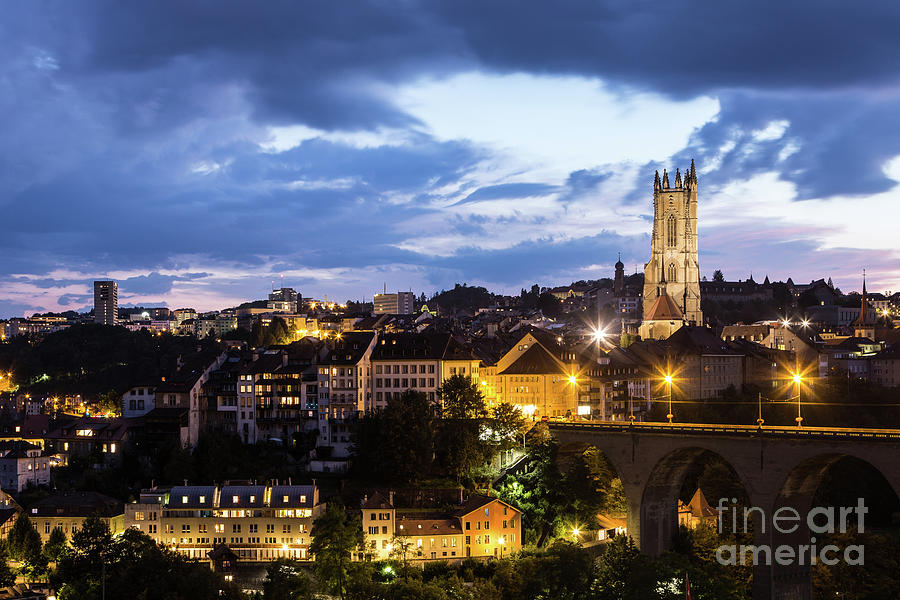 The nights of Fribourg Photograph by Didier Marti