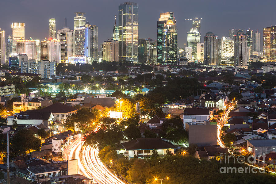Rush Hour Movie Photograph - The nights of Jakarta by Didier Marti