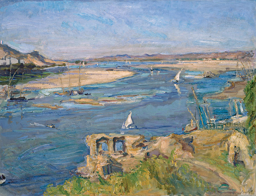 The Nile near Aswan Painting by Max Slevogt