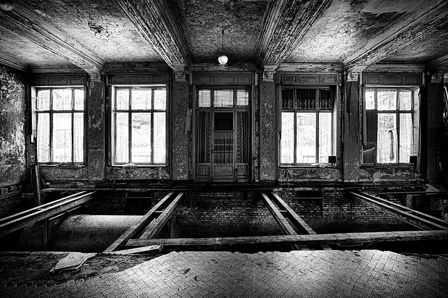 The no floor dance room - urban exploration abandoned hotel buil Photograph by Dirk Ercken