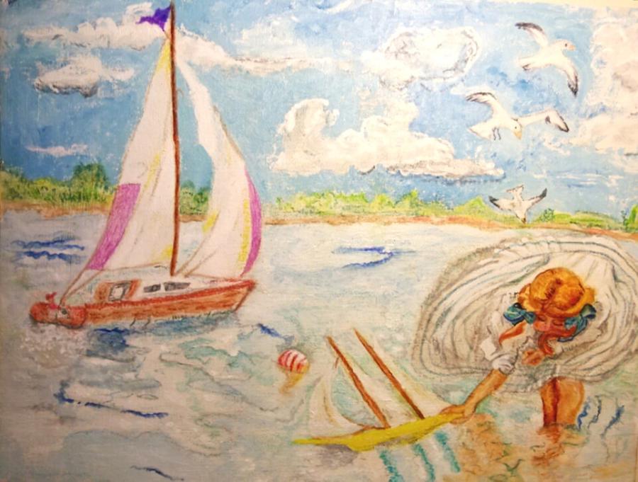 Sail Boat Painting - The None Such Sailboat by Michelle Reid Sail Boat Painting - The None Such Sailboat by Michelle Reid