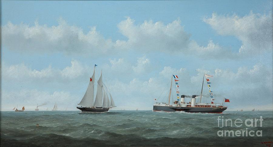The Normandy Giving Way to Sail  Painting by MotionAge Designs