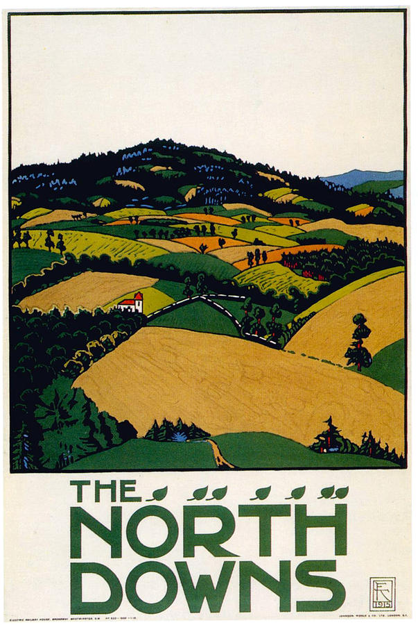 The North Downs - London Underground - London Metro - Retro Travel Poster - Vintage Poster Mixed Media