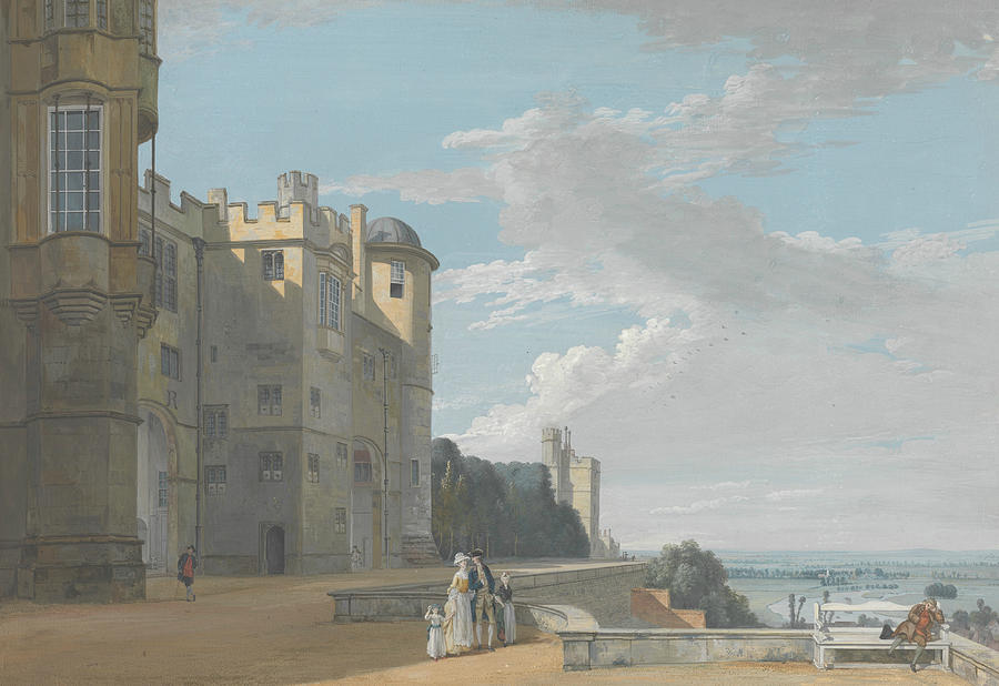 The North Terrace, Windsor Castle, Looking West Painting by Paul Sandby