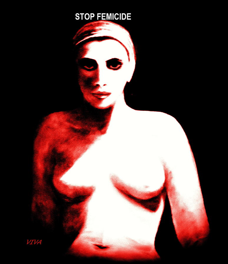 The Nude - RED- STOP FEMICIDE Photograph by VIVA Anderson