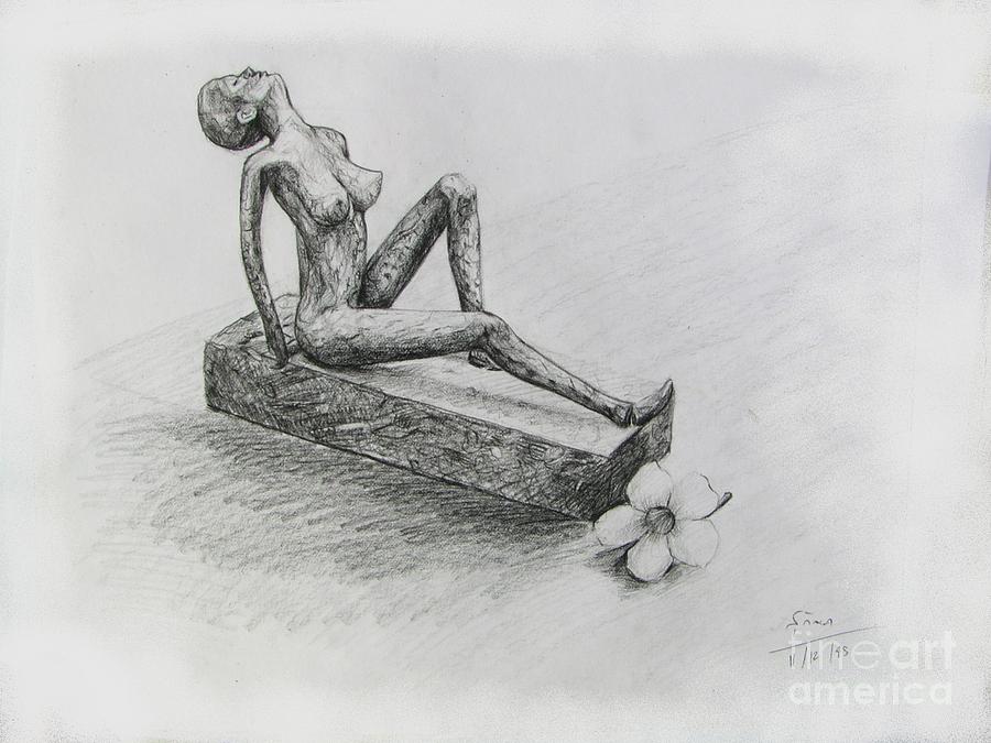 The Nude  Sculpture Drawing by Sukalya Chearanantana