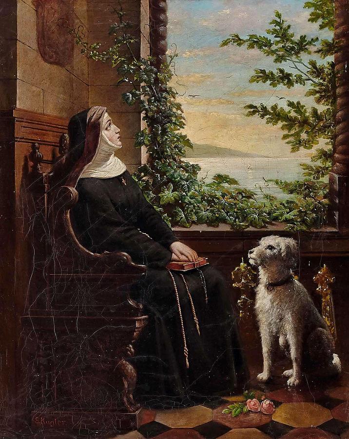 Dog Painting - The Nun by Georg Kugler