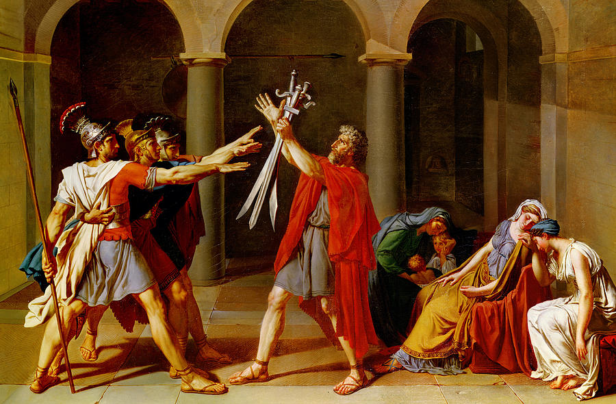 Jacques Louis David Painting - The Oath of the Horatii by Jacques Louis David