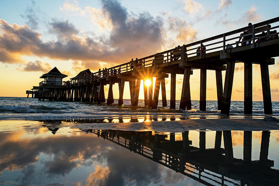 Naples pier at sunset Naples Florida Photograph by Toby McGuire