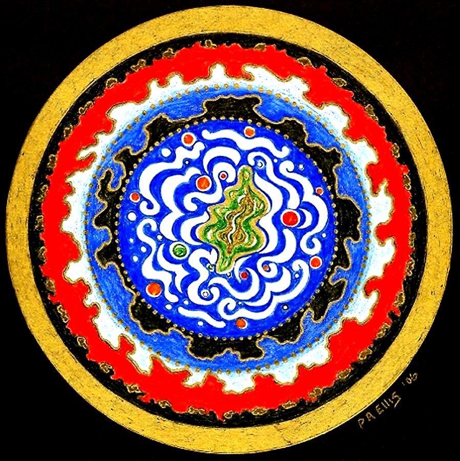 Mandala Painting - The Observer by Pam Ellis Mandala Painting - The Observer by Pam Ellis