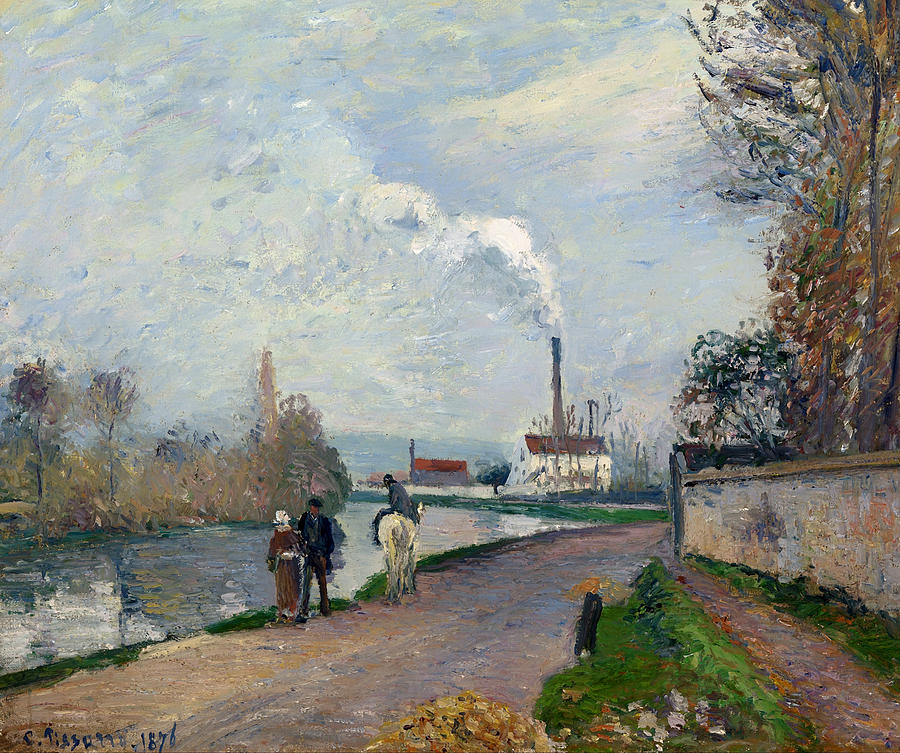 Vintage Painting - The Oise near Pontoise in Grey Weather by Mountain Dreams