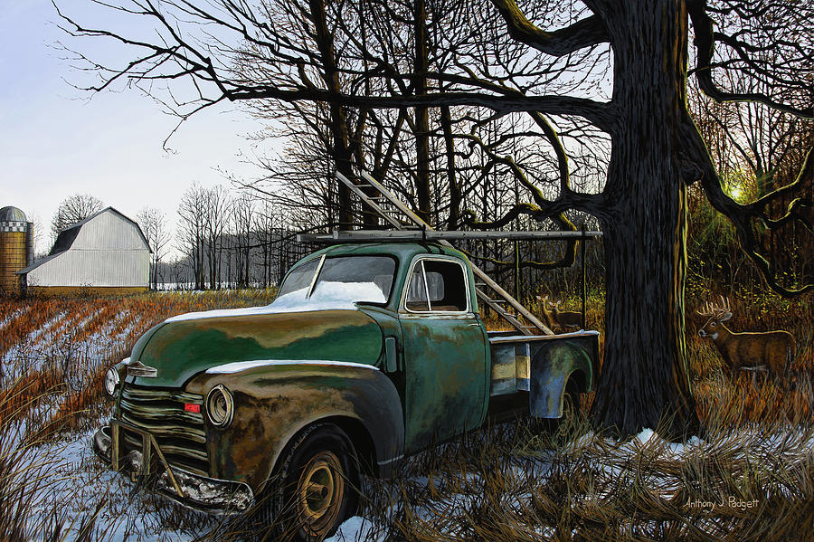 The Ol Work Truck Painting by Anthony J Padgett