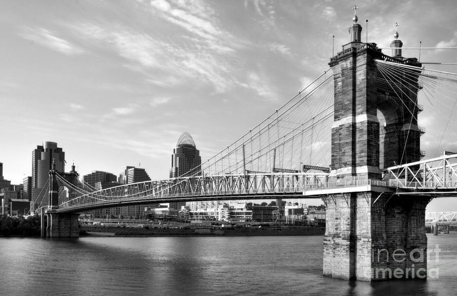 Cincinnati Photograph - The Old And The New BW by Mel Steinhauer