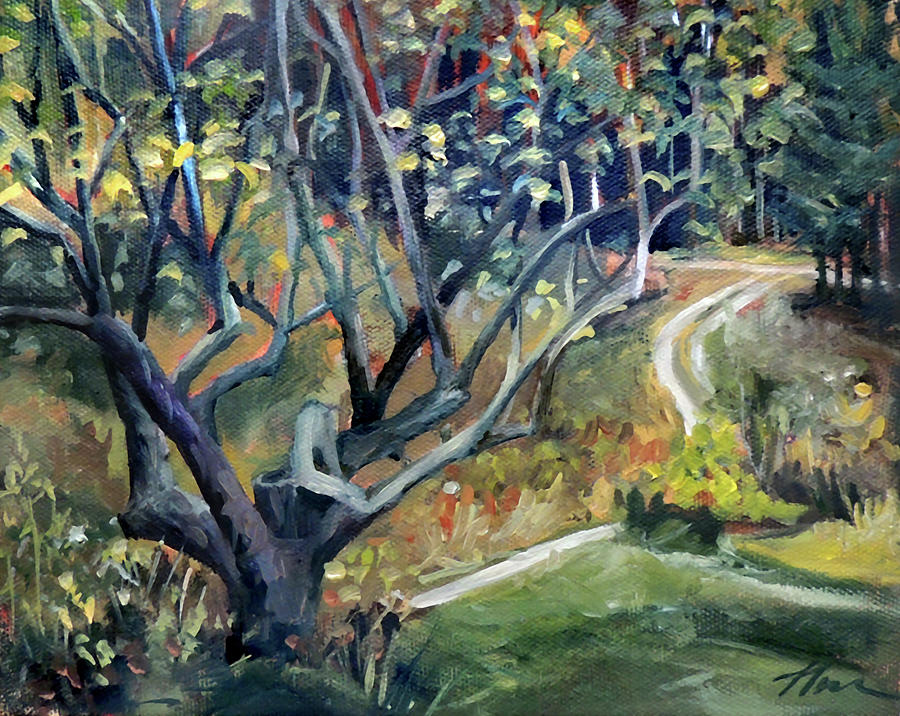 The Old Apple Tree by the Path Painting by Nancy Griswold