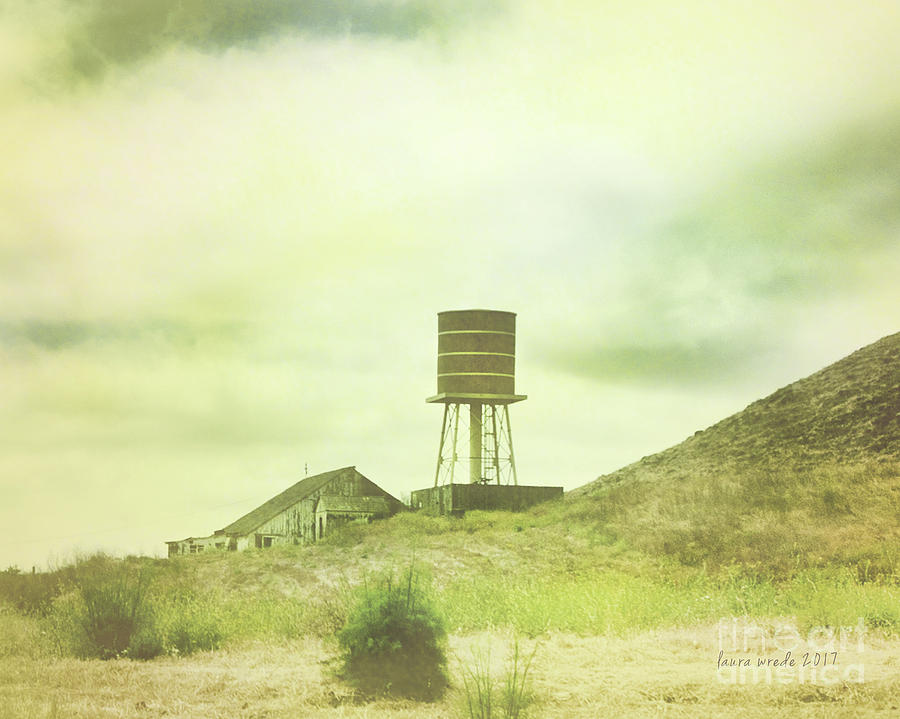 The Old Barn and Water Tower in Vintage Style San Luis Obispo California Photograph by Artist and Photographer Laura Wrede