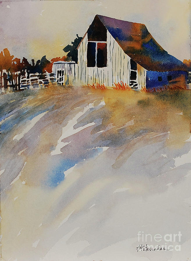 Landscape Painting - The Old Barn by Annette McGarrahan