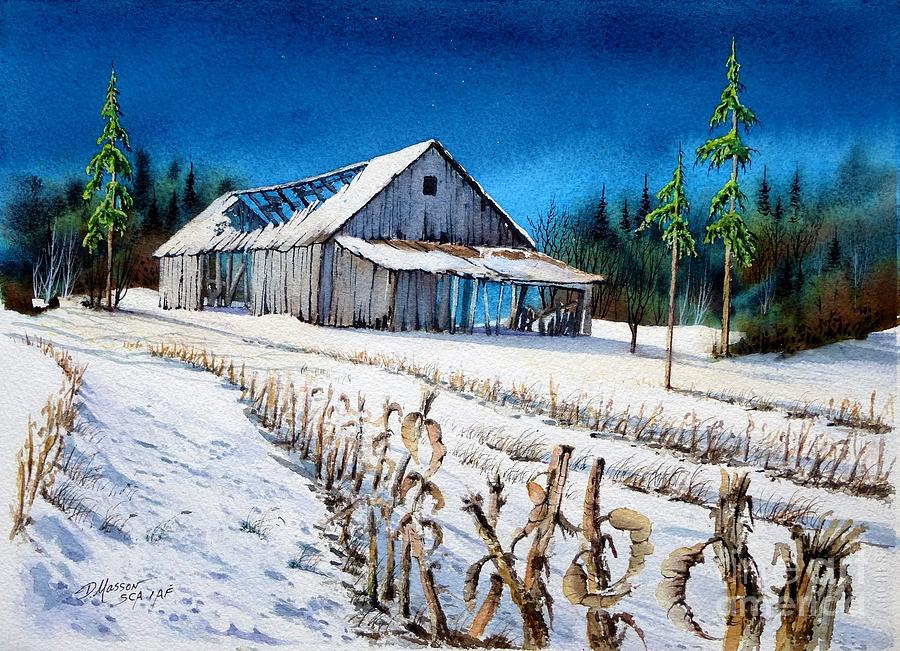 The Old Barn Painting By Denis Masson