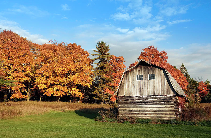 The Old Barn in Autumn Photograph by Hermes Fine Art