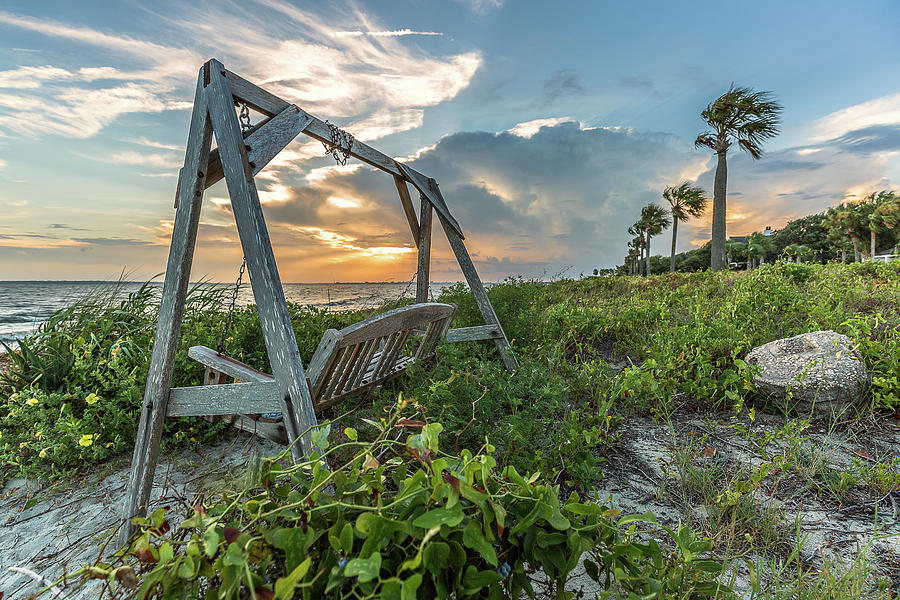 The Old Beach Swing -  Sullivans Island, SC Photograph by Donnie Whitaker