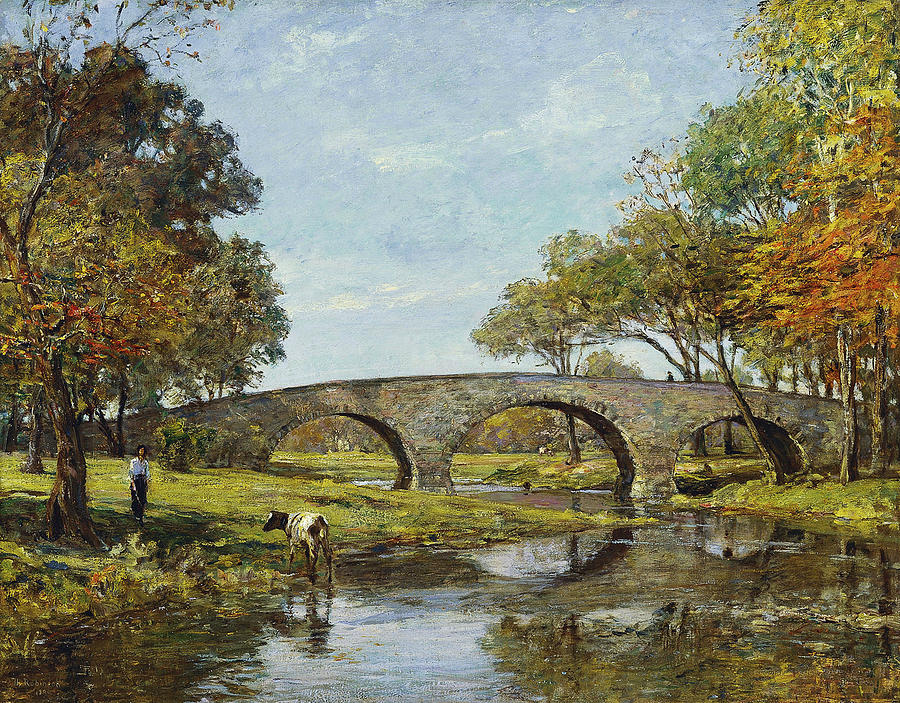 The Old Bridge Painting by Theodore Robinson
