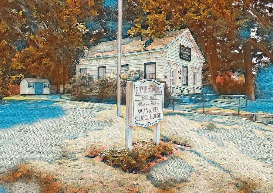 The Old Brookhaven Schoolhouse Mixed Media by Stacie Siemsen