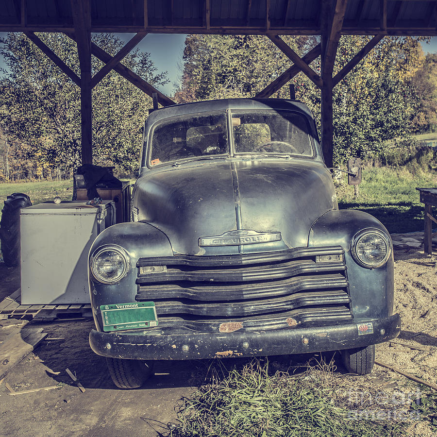 Fall Photograph - The Old Chevy Vermont by Edward Fielding